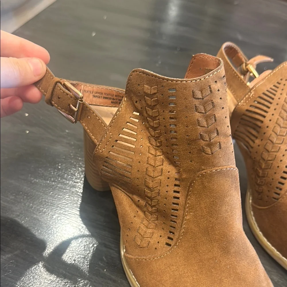 Universal Thread Brown Peep-Toe Ankle Booties - Picture 4 of 5